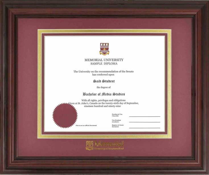 University diploma frame